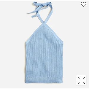 Jcrew cotton-cashmere halter | heather-blue | med